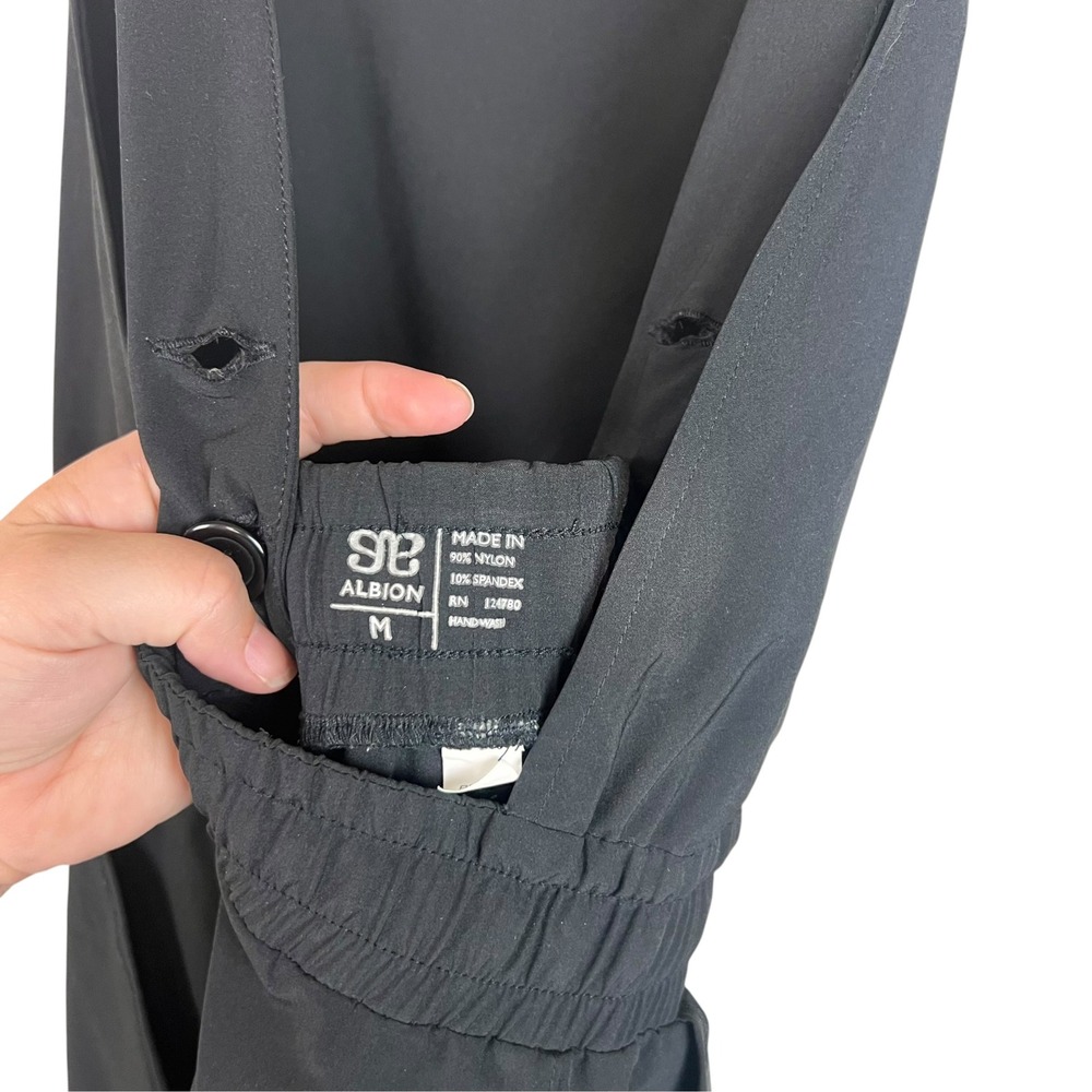 Albion Fit Jetsetter Jumper Black Jumpsuit Square Neck Ankle Zip Womens Medium - Picture 8 of 13